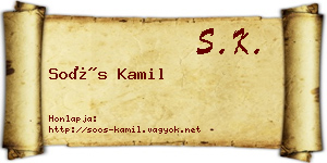 Soós Kamil névjegykártya